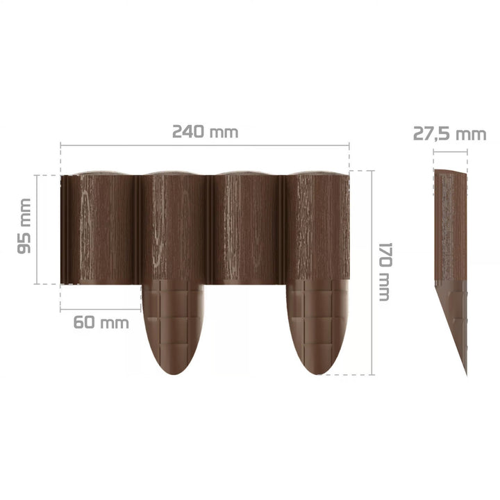 Gard de grădină Cellfast, aspect de lemn, rezistent la îngheț, lungime 14,4 m, culoare maro, 34-031