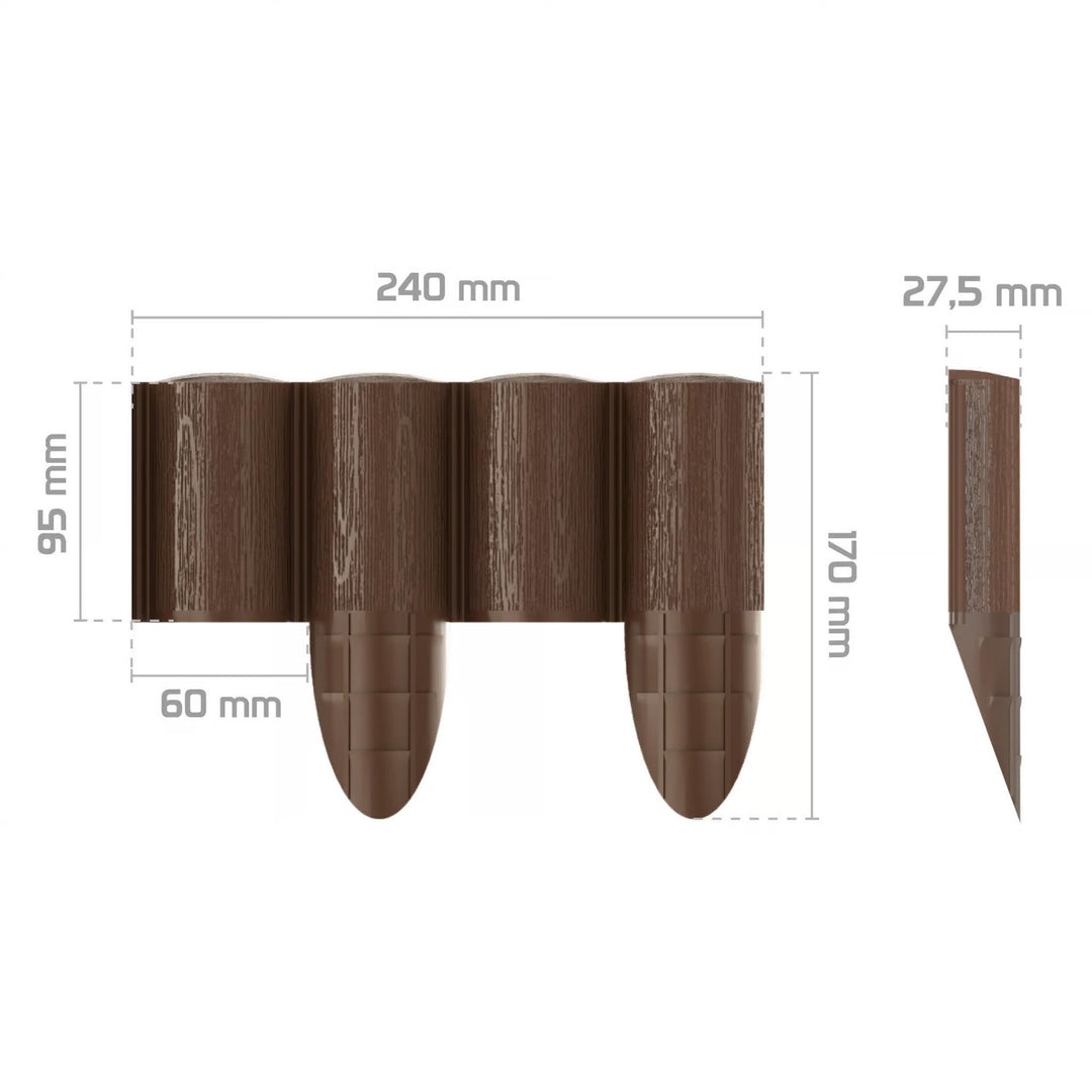 Gard de grădină Cellfast, aspect de lemn, rezistent la îngheț, lungime 21,6 m, culoare maro, 34-031