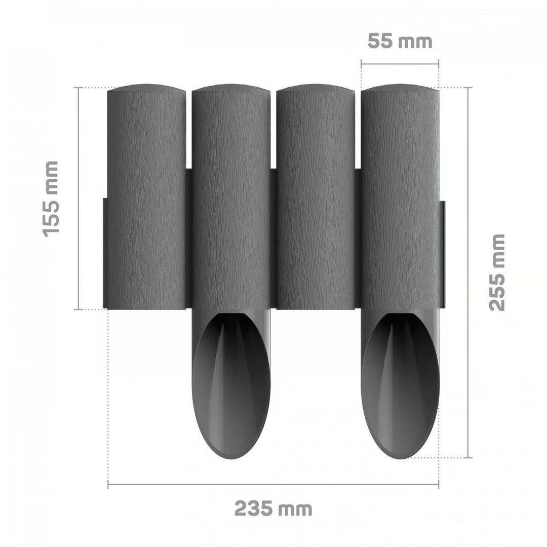 Gard de grădină Cellfast, textură de lemn, rezistent la îngheț, lungime 6,9 m, culoare grafit, 34-044