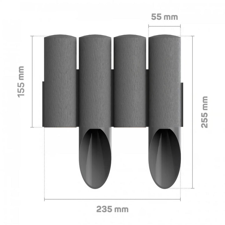 Gard de grădină Cellfast, textură de lemn, rezistent la îngheț, lungime 20,7 m, culoare grafit, 34-044