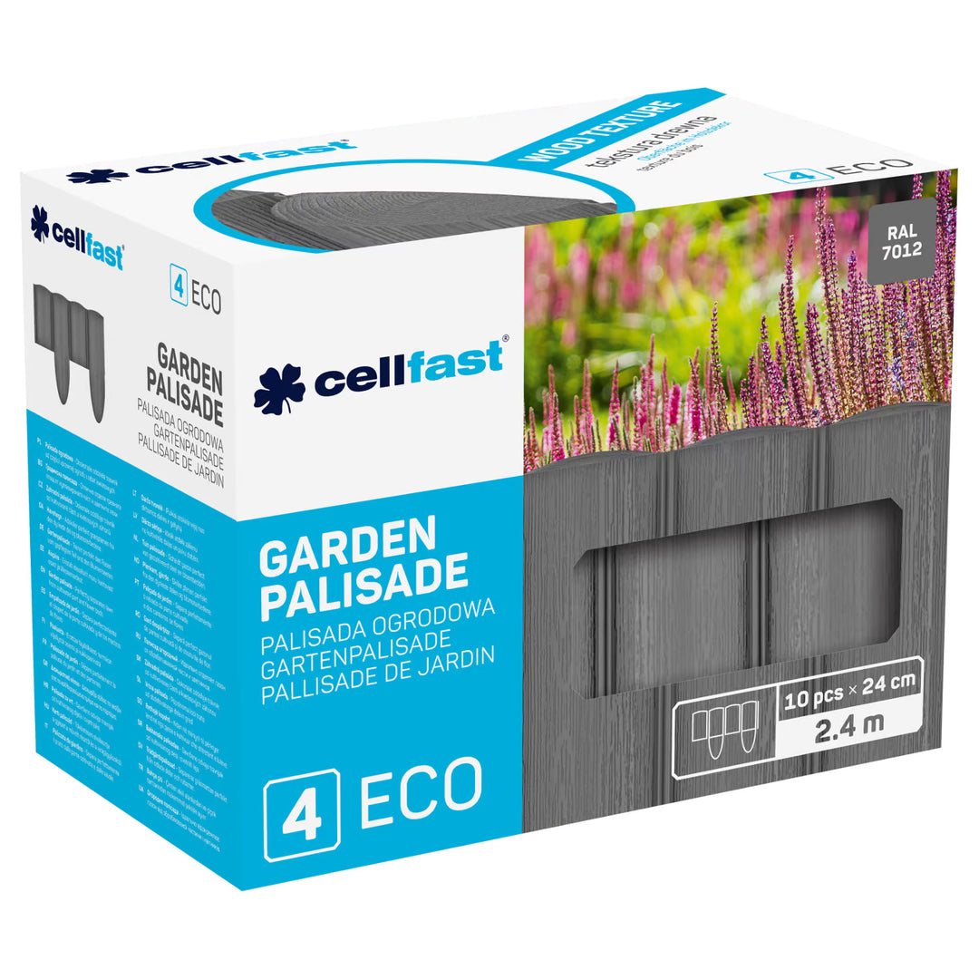 Gard de grădină Cellfast, aspect de lemn, rezistent la îngheț, lungime 21,6 m, culoare grafit, 34-054
