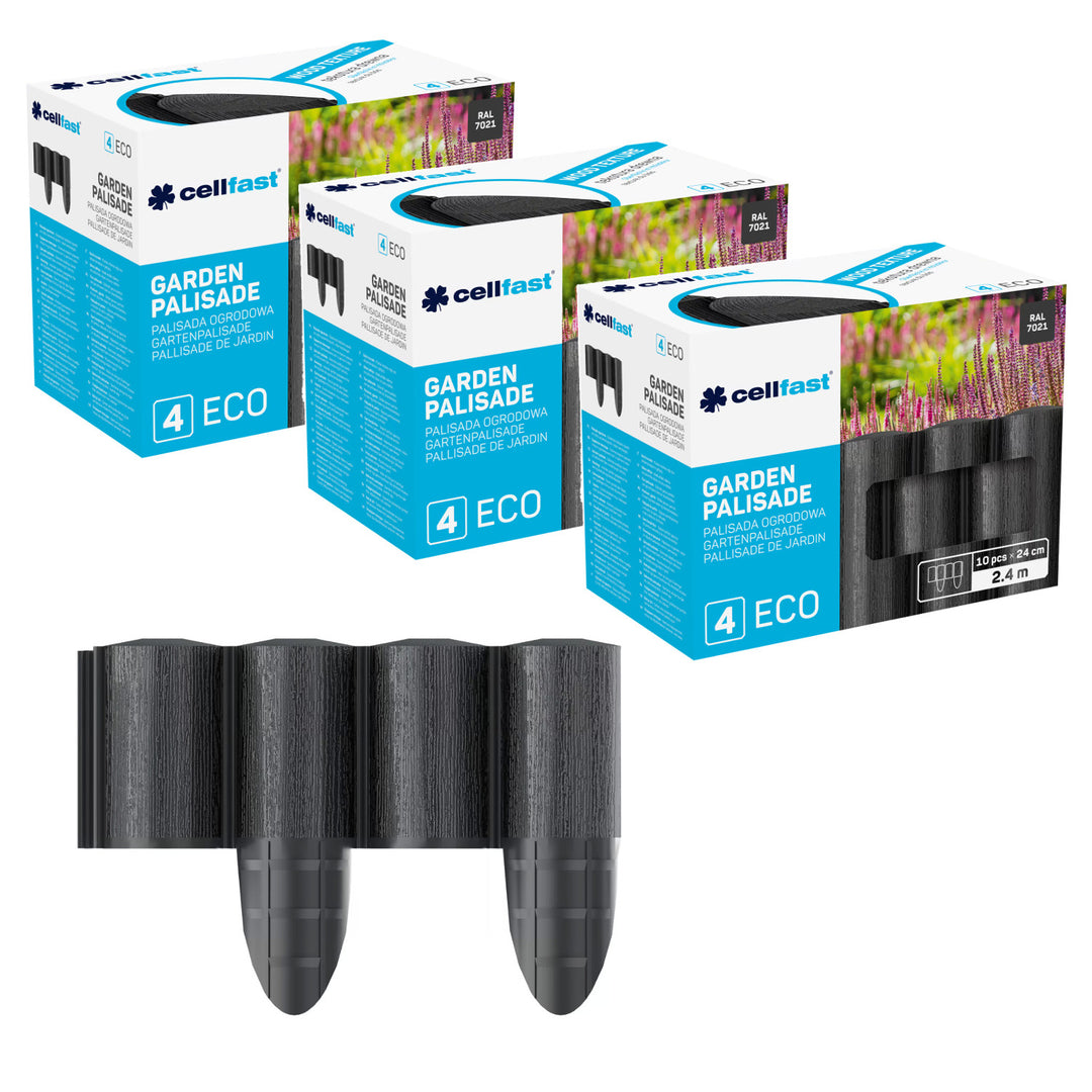 Gard de grădină Cellfast, aspect de lemn, rezistent la îngheț, lungime 7,2 m, culoare antracit, 34-032