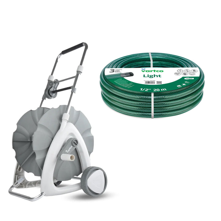 Cărucior pentru furtun de grădină + furtun de grădină Vartco Light 1/2" 15 m Agaplast