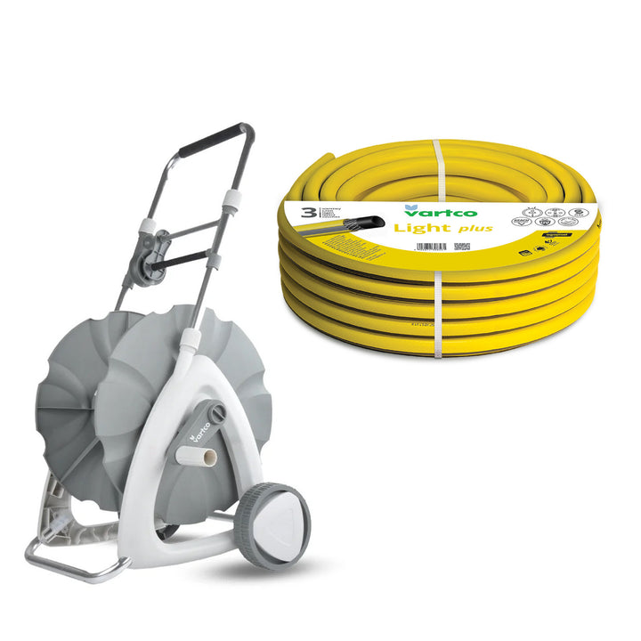 Cărucior pentru furtun de grădină + furtun de grădină Vartco Light Plus 1/2" 30 m Agaplast