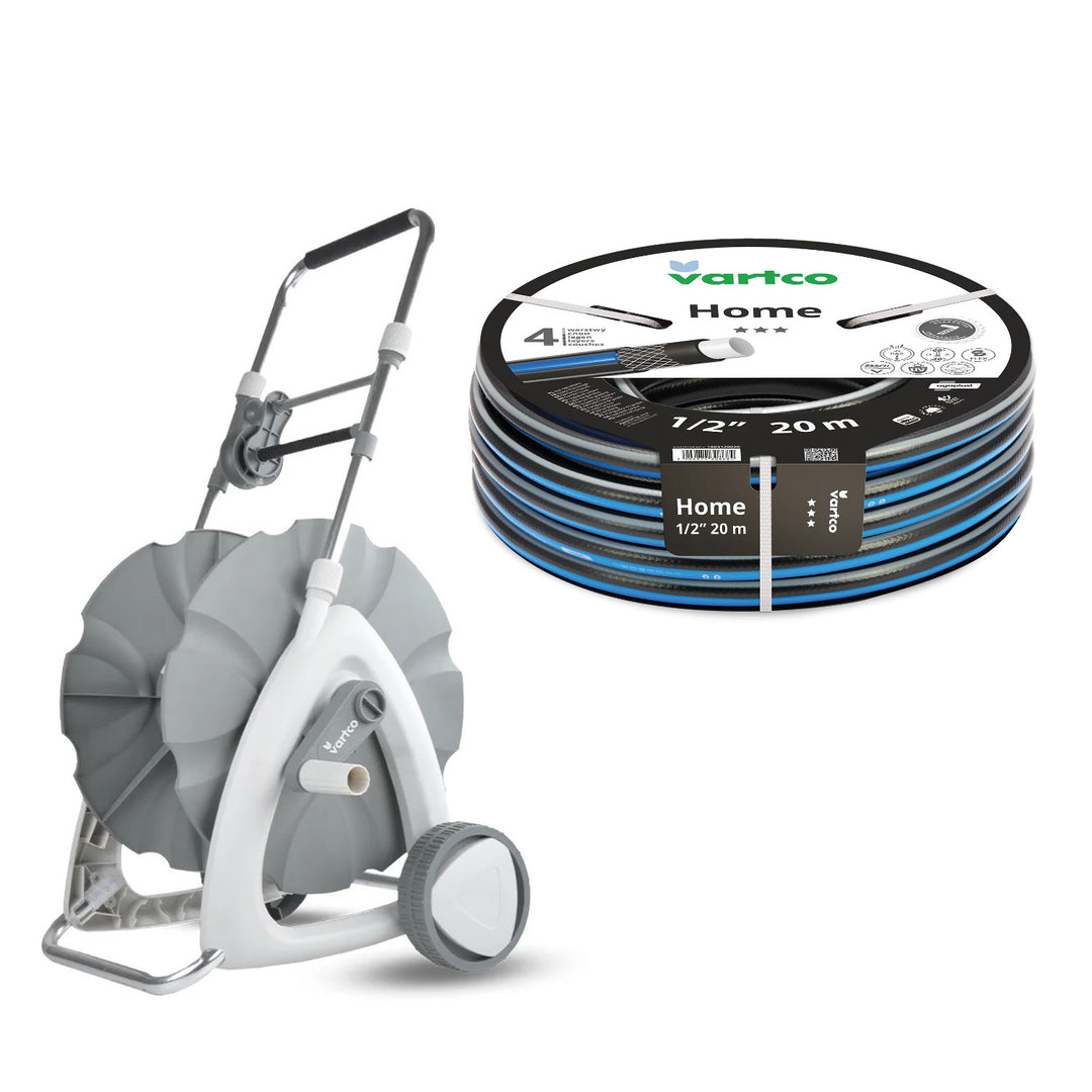 Cărucior pentru furtun de grădină + furtun de grădină Vartco Home 1/2" 20 m Agaplast