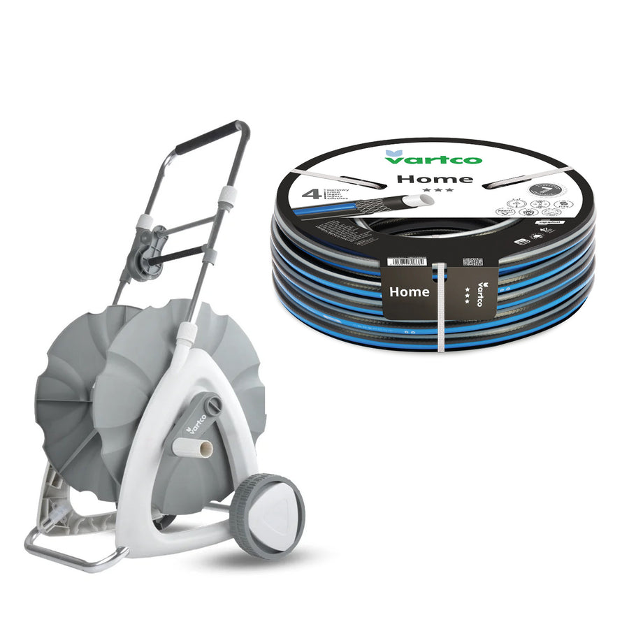 Cărucior pentru furtun de grădină + furtun de grădină Vartco Home 1/2" 30 m Agaplast
