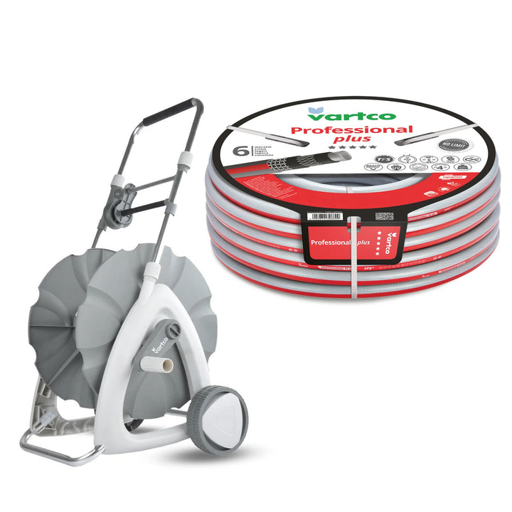 Cărucior pentru furtun de grădină 1/2" 45 m + Furtun de grădină Vartco Professional Plus 1/2" 30 m Agaplast