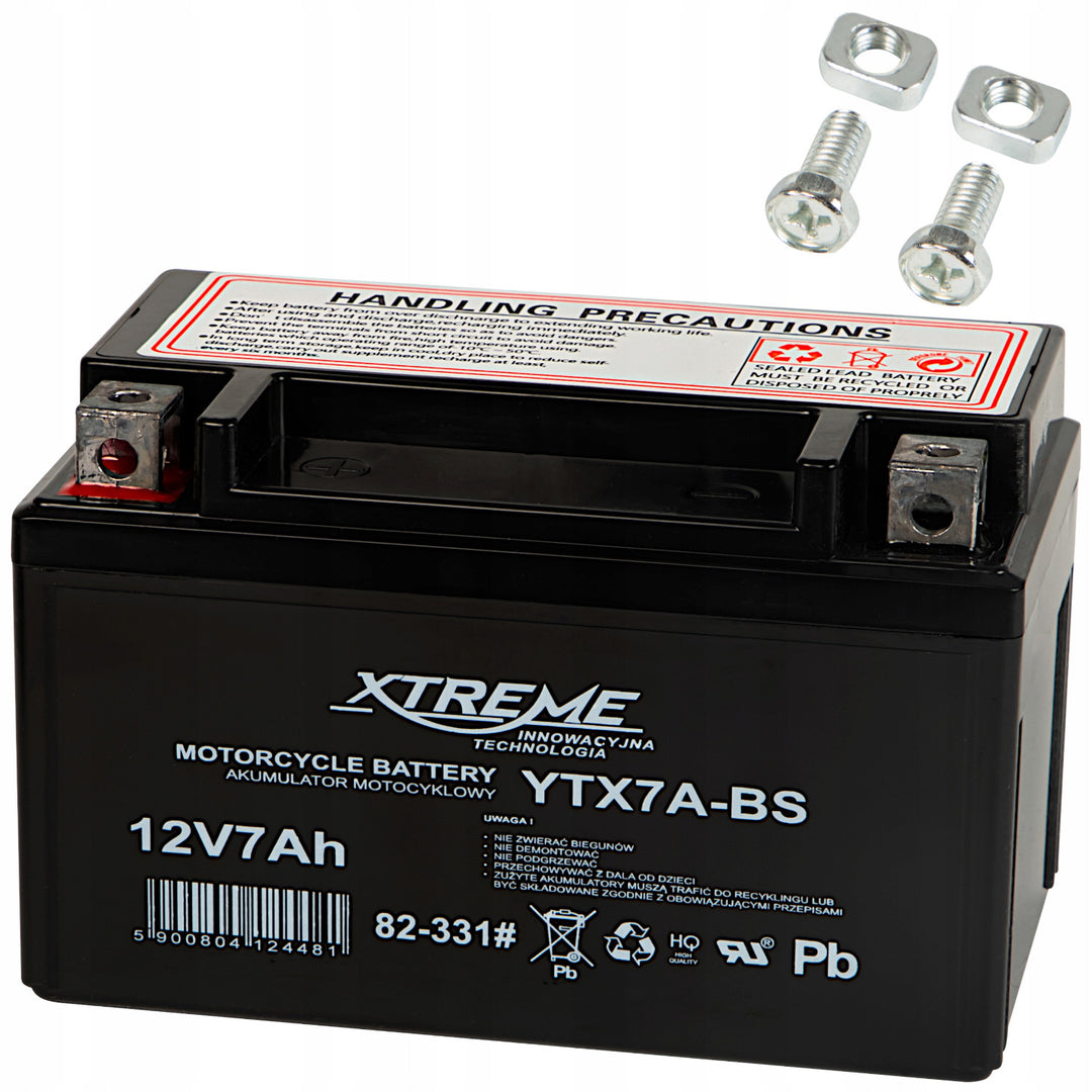 Baterie cu gel pentru motocicletă Xtreme, fără întreținere, 12 V, 7 Ah, stânga, 82-331