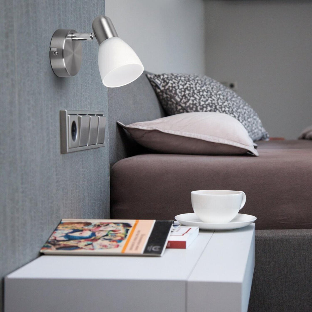 Lampa Soma spot E14, max. 40 W, crom satinat, opal, 6301, 2 bucăți