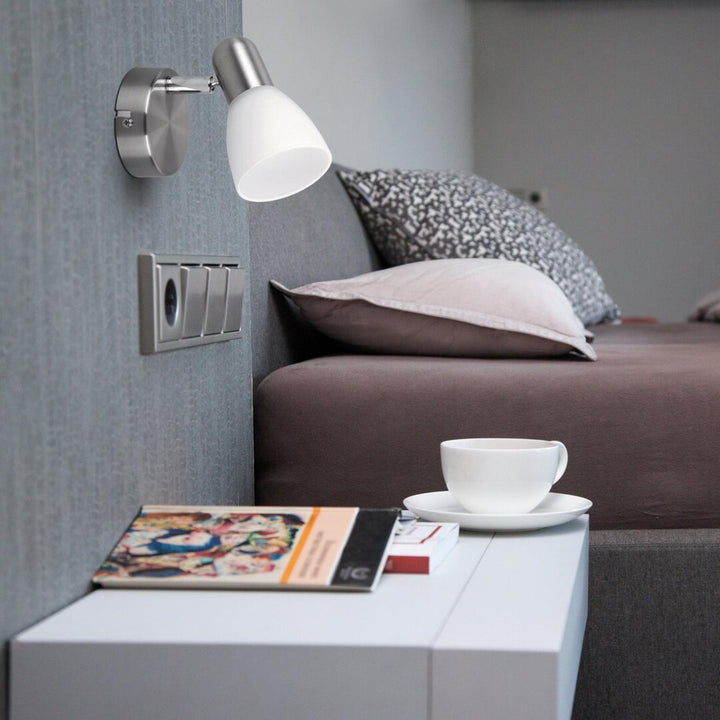 Lampa Soma spot E14, max. 40 W, crom satinat, opal, 6301, 2 bucăți