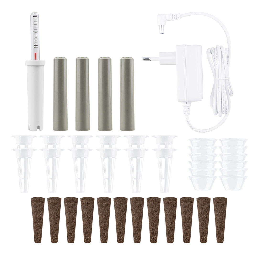 Sistemul inteligent de cultivare interioară a plantelor GreenBlue, ghiveci SMART, capacitate 4 L, 220-240 V c.a., 50/60 Hz, 0,4 A, GB133 + set de accesorii