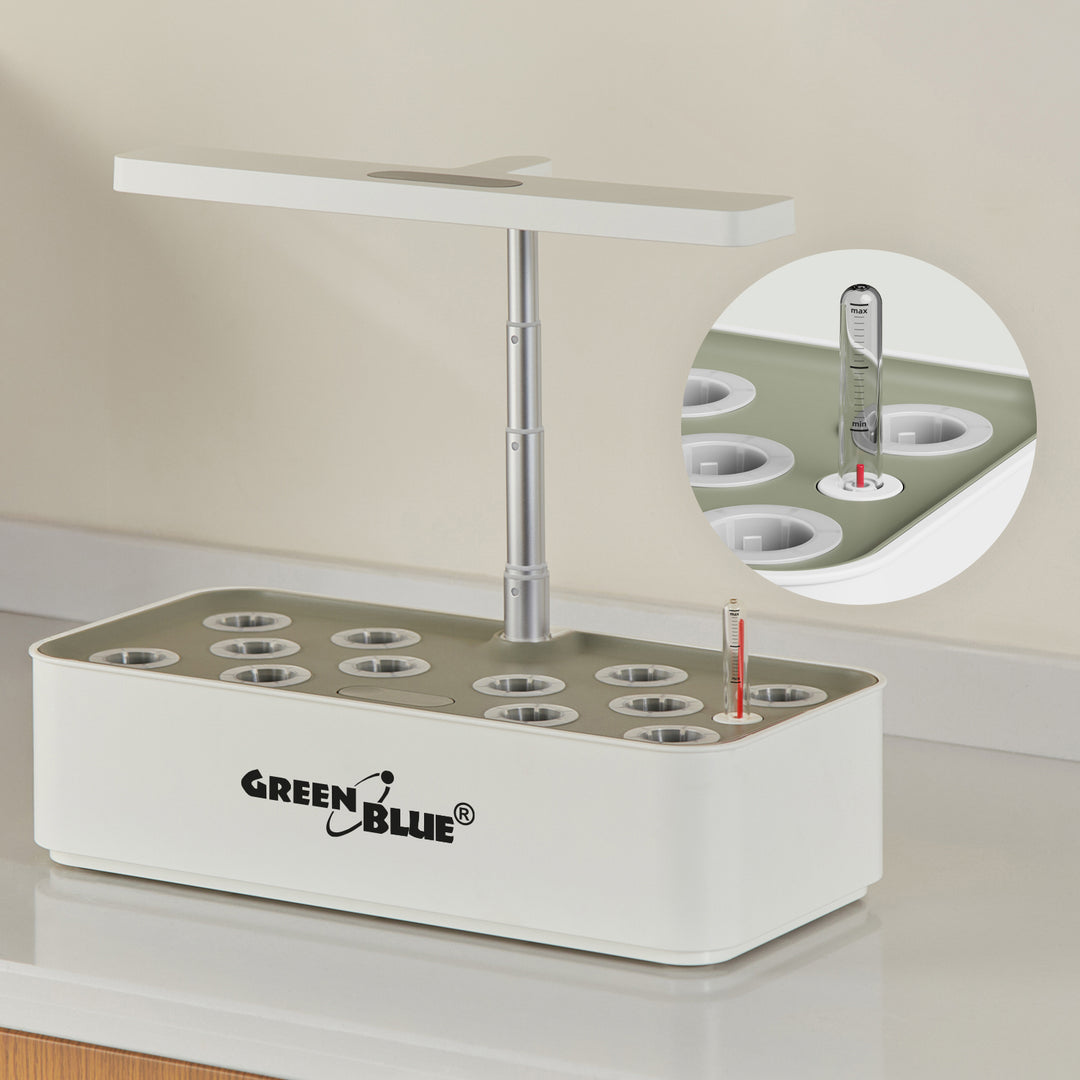 Sistemul inteligent de cultivare interioară a plantelor GreenBlue, ghiveci SMART, capacitate 4 L, 220-240 V c.a., 50/60 Hz, 0,4 A, GB133 + set de accesorii