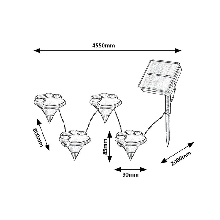 Lămpi solare Rabalux, 2 seturi, LED, IP44, baterie de 600 mAh, Wigry