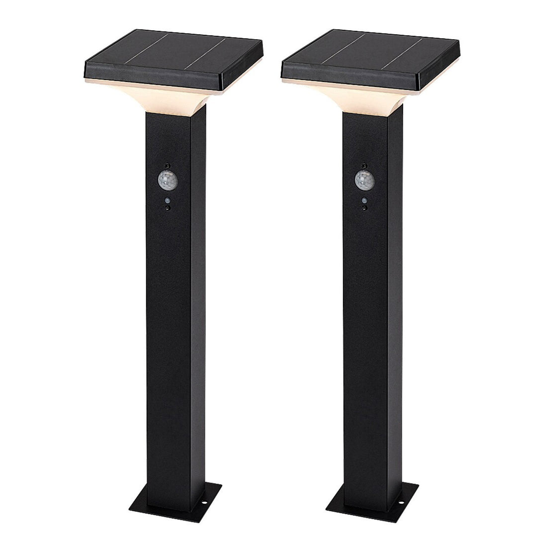 Lampă Rabalux, de exterior, solară, de podea, LED 4 W, IP44, neagră, Geleen, 2 bucăți
