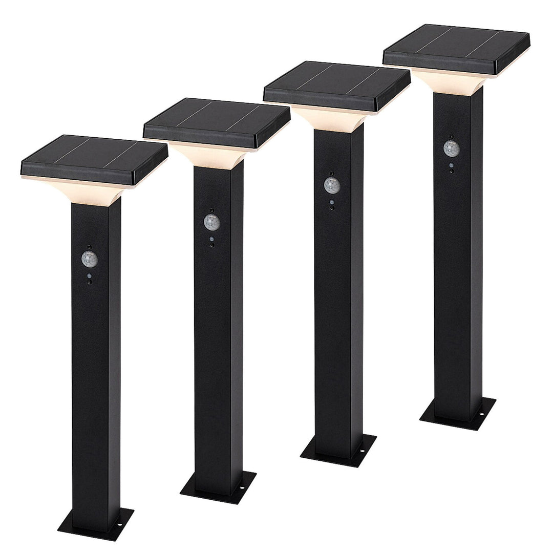 Lampă Rabalux, de exterior, solară, de podea, LED 4 W, IP44, neagră, Geleen, 4 bucăți
