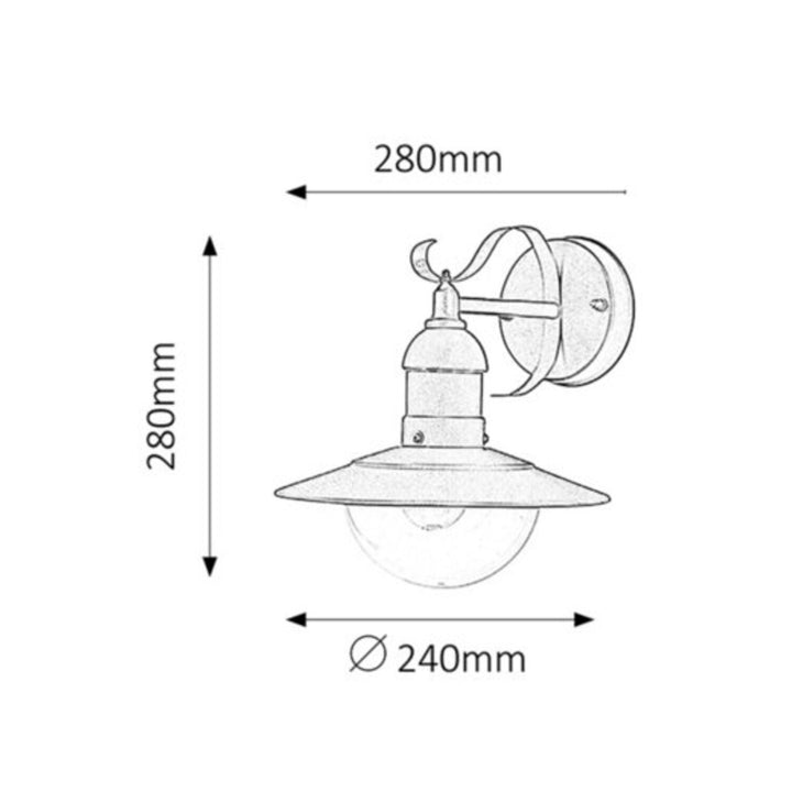Lampă de exterior Oslo Rabalux pentru fațadă, aurie, E27, max. 60 W, IP43, 230 V, 2 bucăți