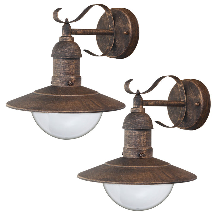 Lampă de exterior Oslo Rabalux pentru fațadă, aurie, E27, max. 60 W, IP43, 230 V, 2 bucăți