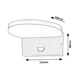Lampă de perete pentru exterior Rabalux, senzor de mișcare, 9 W, neagră, Batida, 2 bucăți