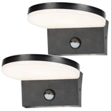 Lampă de perete pentru exterior Rabalux, senzor de mișcare, 9 W, neagră, Batida, 2 bucăți