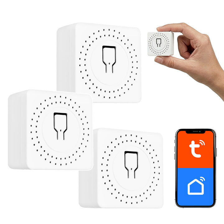 Relay WiFi încastrat GreenBlue, Android/iOS/Alexa/Google Home, 100-240 V c.a., 50/60 Hz, max. 16 A, pentru LED-uri de 150 W, GB739, 3 bucăți