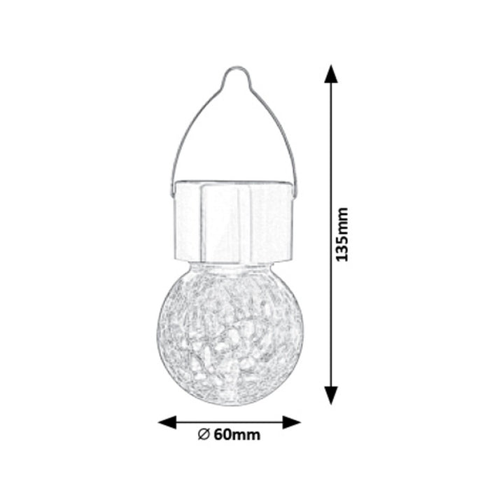 Lampa solară Rabalux Yola, 1 lm, IP44, culoare crom satinat, LED 0,06 W, 7850