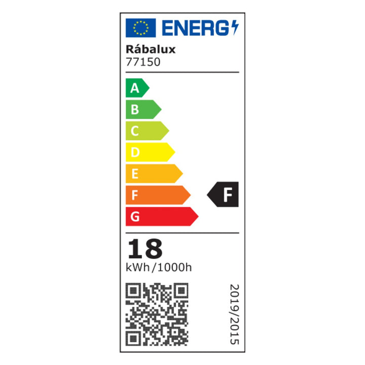 Lampa Rabalux Rapla2 LED 18 W, neagră, IP65, clasa energetică F, reglare a temperaturii culorii luminii: 2700, 4000, 6500 K, 77150
