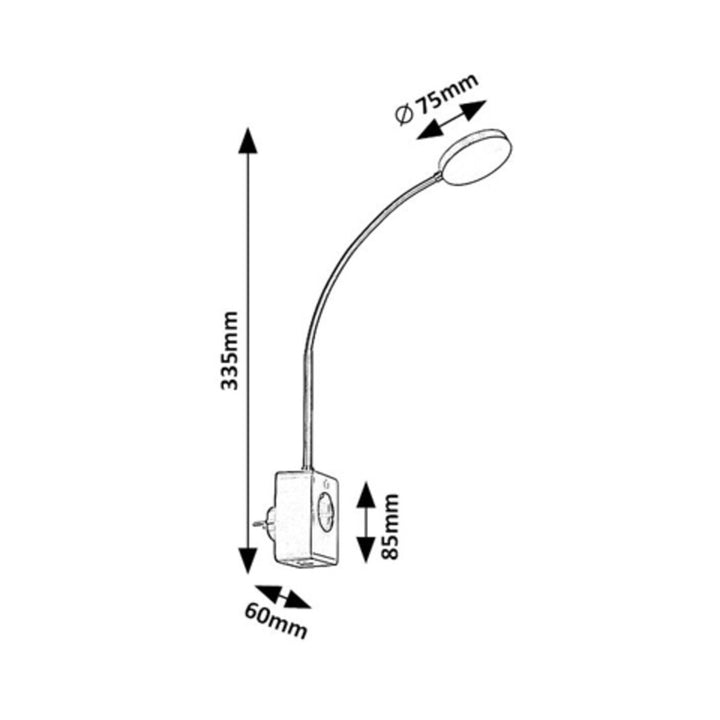 Aplică Rabalux Tivro, LED 4 W, negru, IP20, 3 variante de temperatură de culoare: 3000, 4000, 6000, 71284
