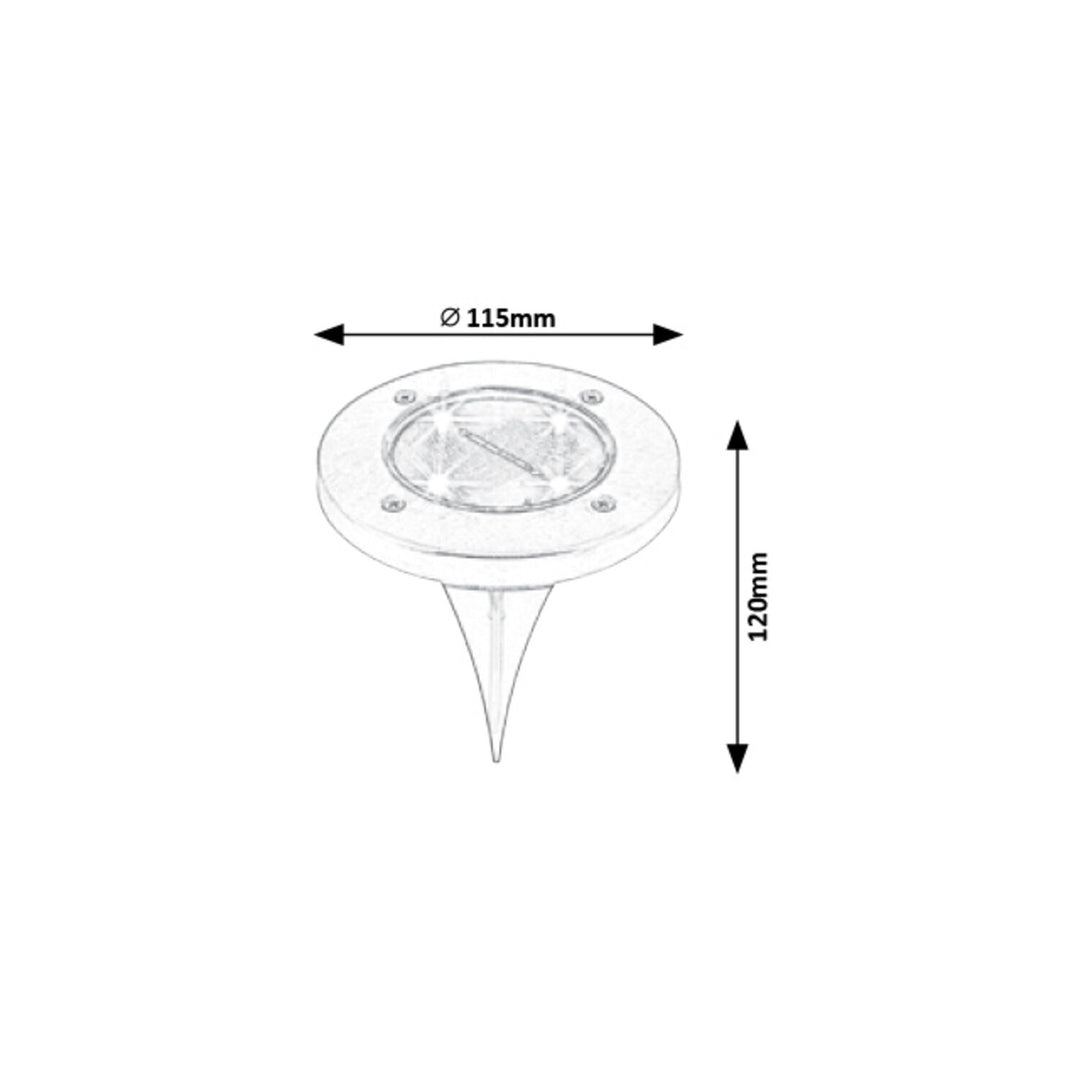 Lampa solară de grădină Rabalux Dannet, IP44, culoare crom satinat, 7975