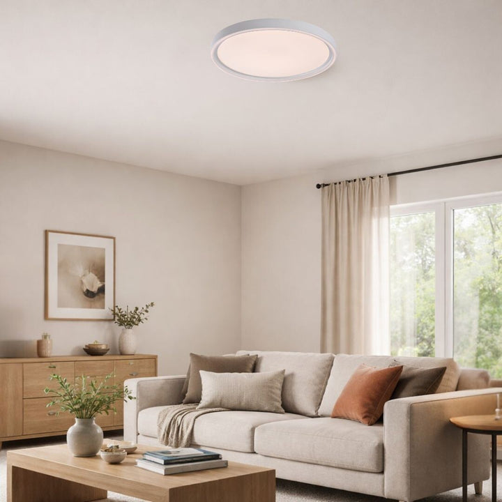 Lampa de tavan Rabalux Zerina, 31 W, IP40, albă, 3000-6500 K, funcție de memorie, cu telecomandă, funcție de temporizator, efect de lampă de veghe, 75086