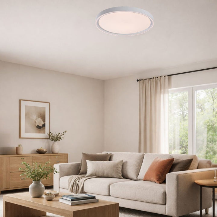 Lampa de tavan Rabalux Zerina, 54 W, IP40, albă, 3000-6500 K, funcție de memorie, cu telecomandă, funcție de temporizator, efect de lampă de veghe, 75087