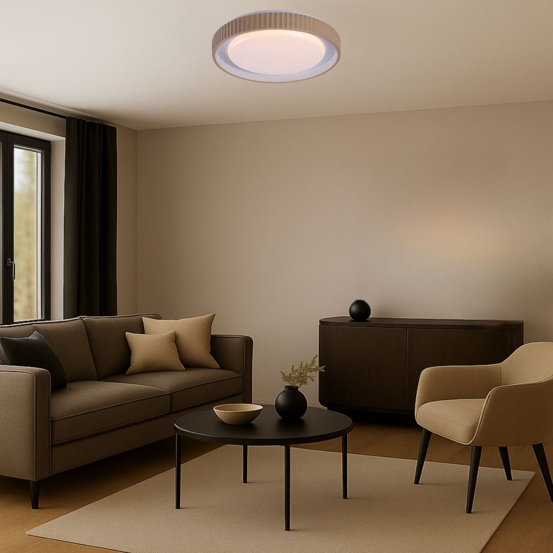 Lampa Pastello LED 48 W IP20, gri-bej, 3000-6500 K, funcție de memorie cu telecomandă, funcție de temporizator, efect de lampă de noapte, 71345