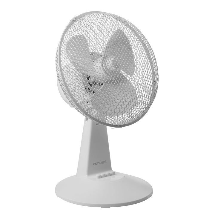 Ventilator de birou Concept, culoare albă, 3 trepte de viteză, oscilație, funcționare silențioasă, înclinare reglabilă, VS5040