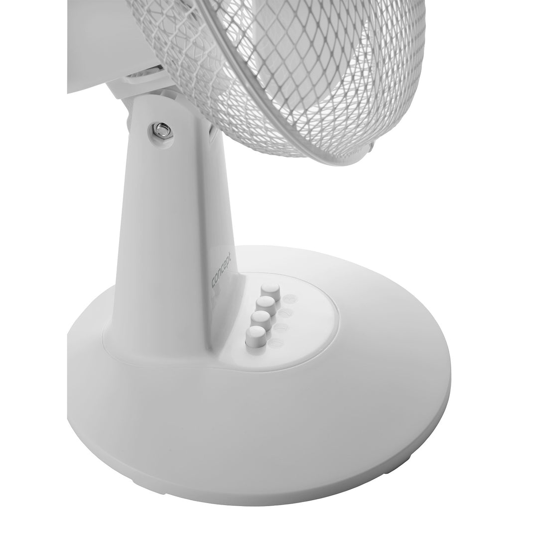 Ventilator de birou Concept, culoare albă, 3 trepte de viteză, oscilație, funcționare silențioasă, înclinare reglabilă, VS5040