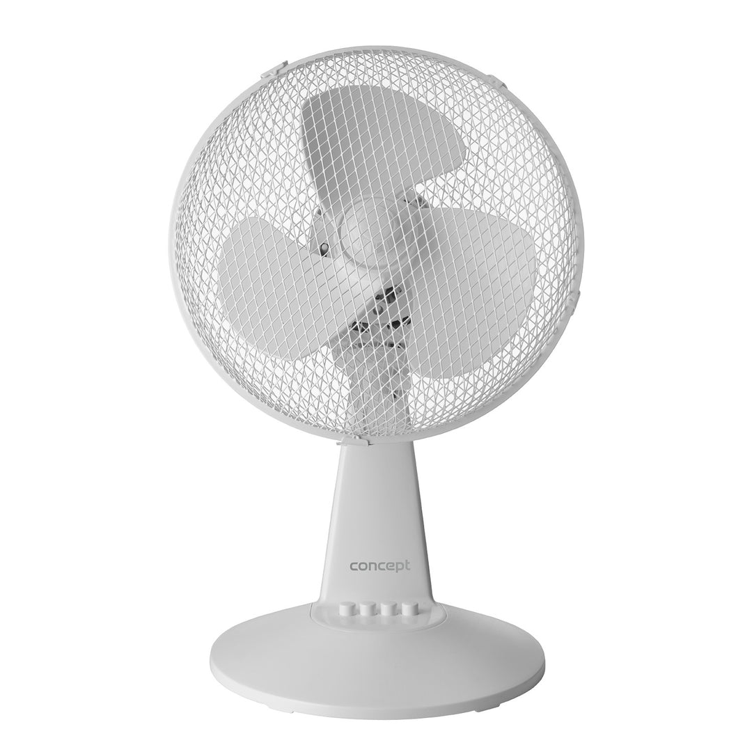Ventilator de birou Concept, culoare albă, 3 trepte de viteză, oscilație, funcționare silențioasă, înclinare reglabilă, VS5040