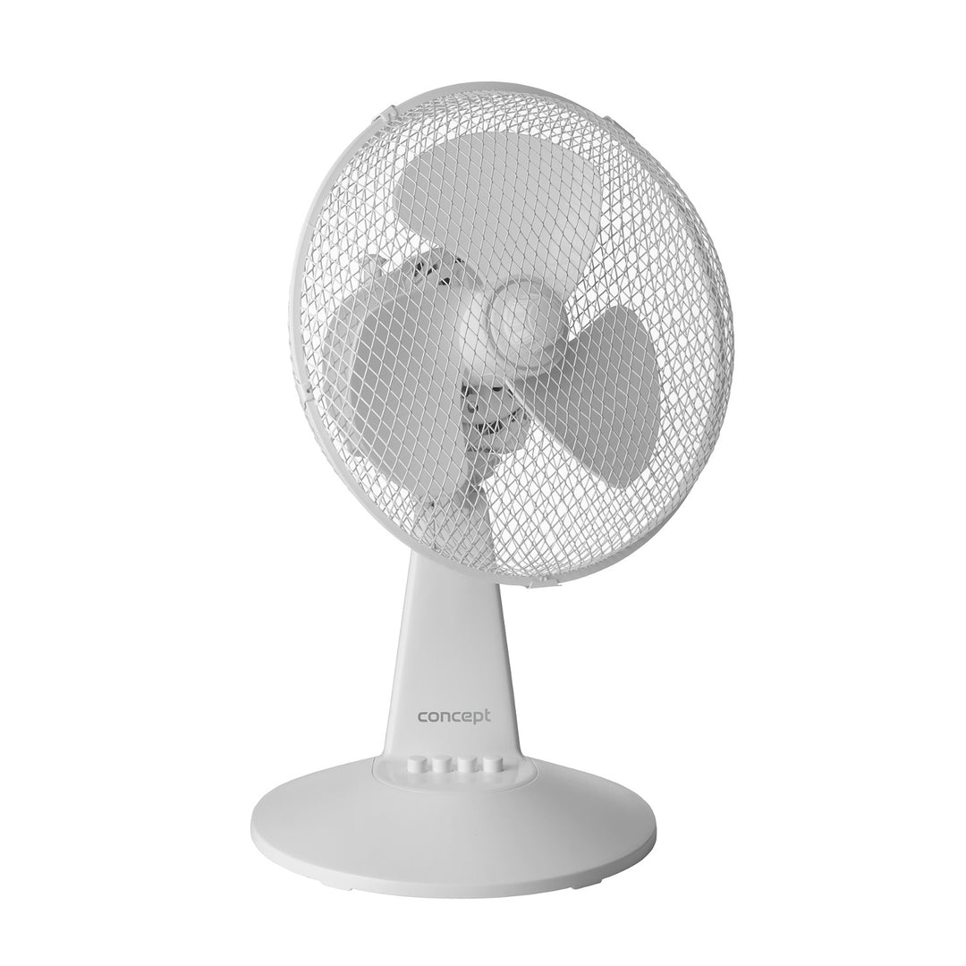 Ventilator de birou Concept, culoare albă, 3 trepte de viteză, oscilație, funcționare silențioasă, înclinare reglabilă, VS5040