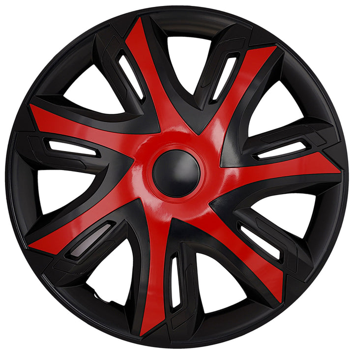 Capace universale pentru jante de mașină 14'' NRM N-Power roșu/negru, 4 bucăți