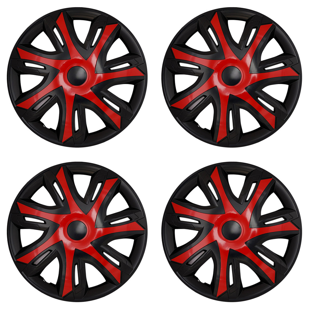 Capace universale pentru roți de mașină 15'' NRM N-Power roșu/negru, 4 bucăți