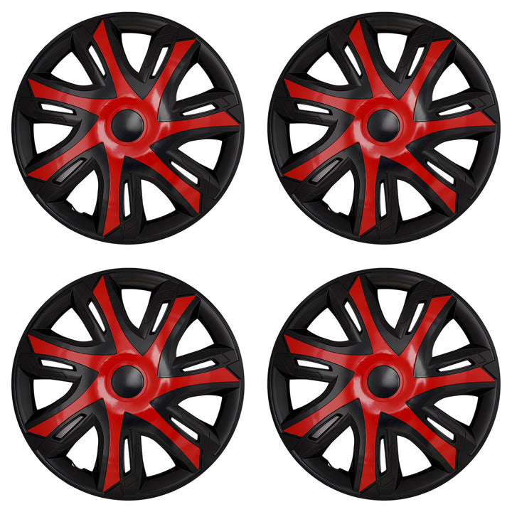 Capace universale pentru roți de mașină 15'' NRM N-Power roșu/negru, 4 bucăți