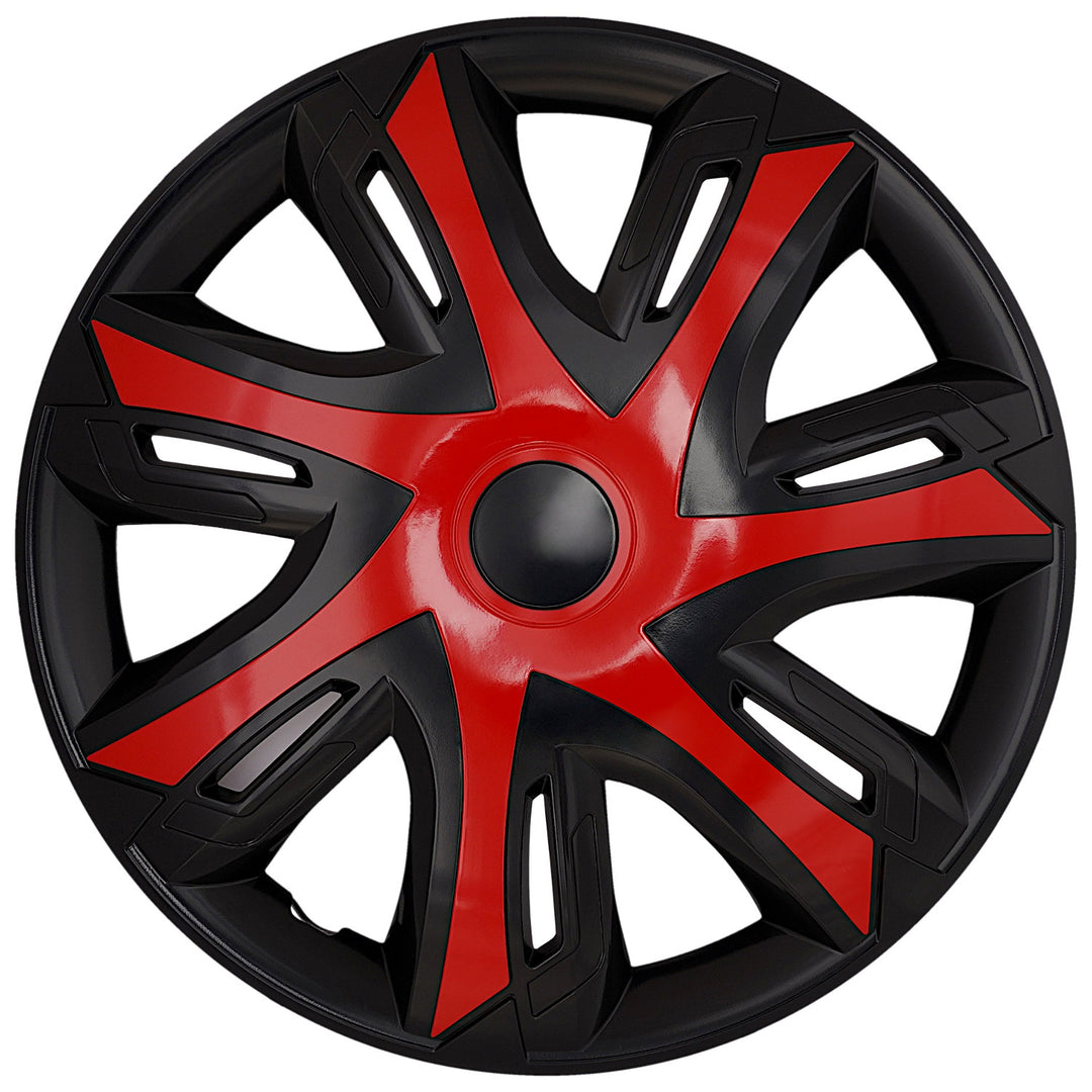 Capace universale pentru roți de mașină 15'' NRM N-Power roșu/negru, 4 bucăți