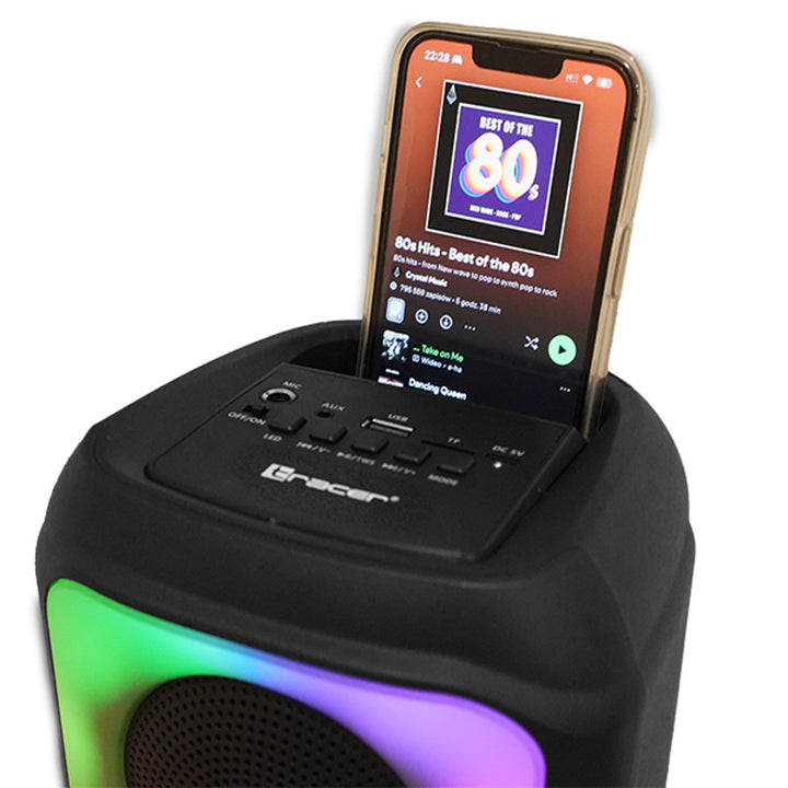 Difuzor fără fir Tracer, Bluetooth 5.0, putere RMS de 20 W, mod karaoke, microfon, Powervox P2 TWS