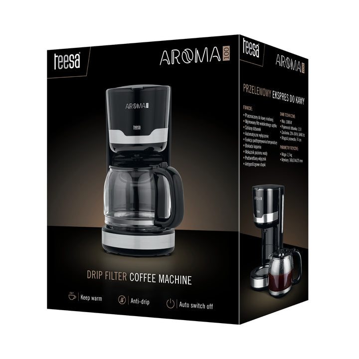 Aparat de cafea cu filtru Teesa AROMA 100, 1,5 L, putere 1000 W
