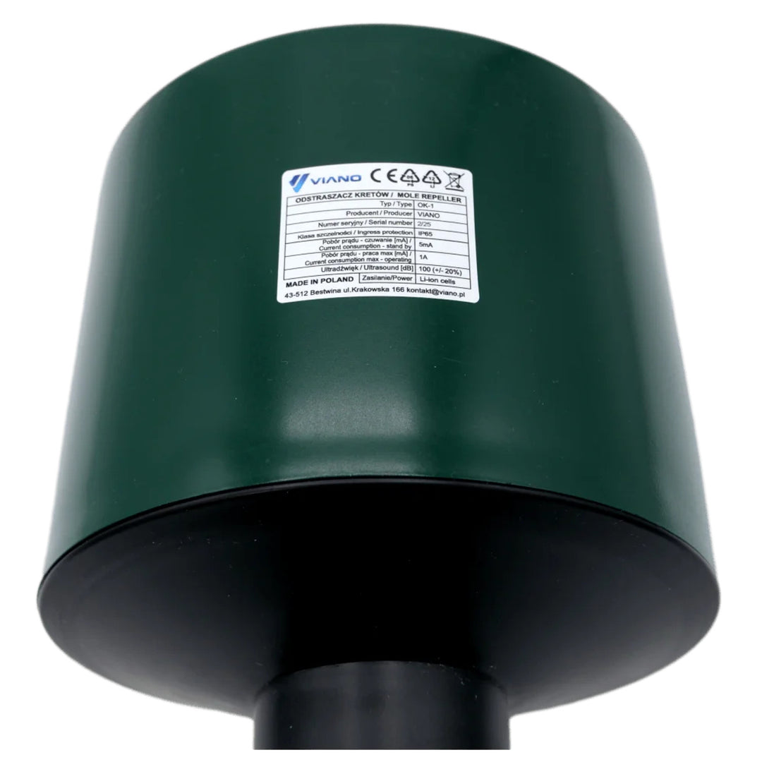 Dispozitiv profesional de alungare acustică a cârtițelor și a șoarecilor de câmp, baterie de 4400 mAh, IP65, Viano OK1