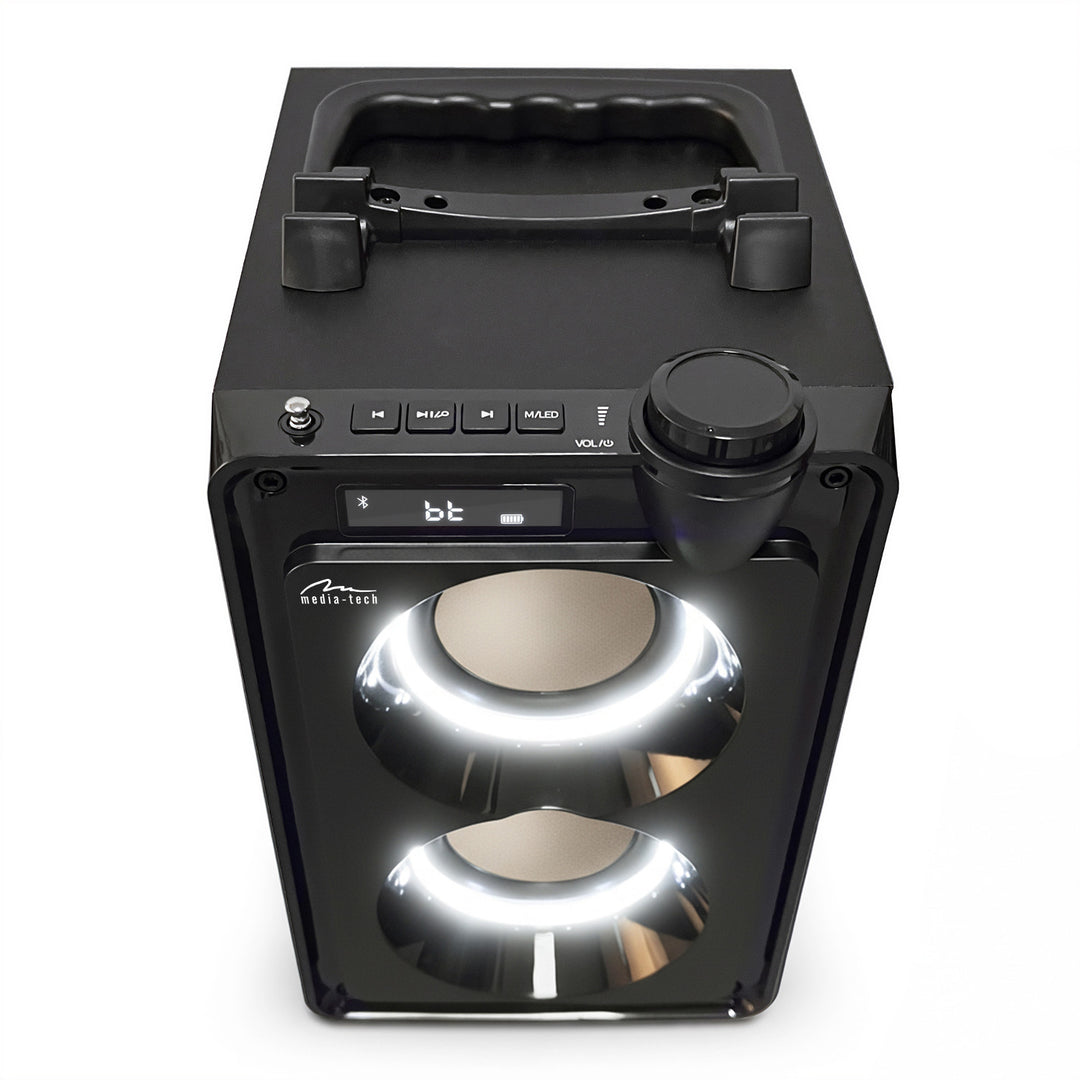 Difuzor portabil Bluetooth OVERBOX MT3186, radio FM, compatibil cu carduri SD și USB, putere RMS de 30 W, Mediatech