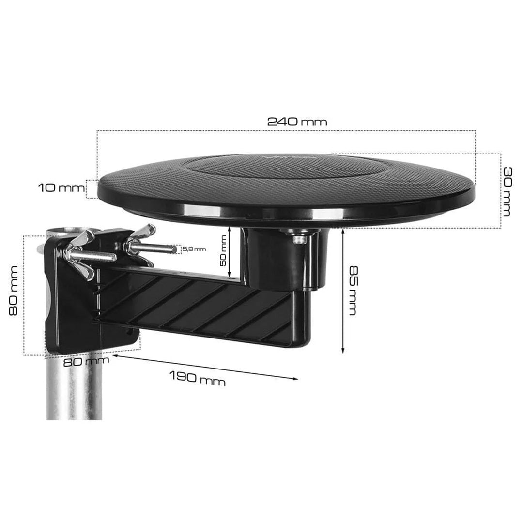 Antenă DVBT-2 pentru televiziune terestră, omnidirecțională MUX8 4K, filtru 5G LTE Digital360 Vayox
