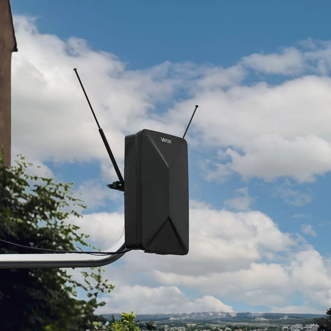 Antenă activă, de interior, de exterior, DVB-T2, TV terestru 4K, Vayox