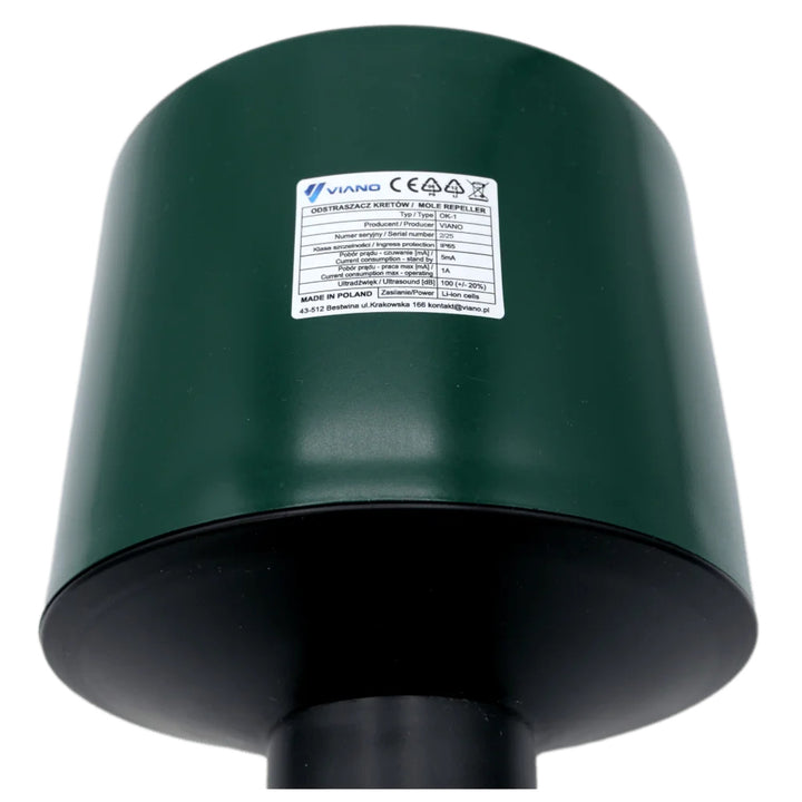 Dispozitiv profesional de alungare a cârtițelor și a șoarecilor de câmp, cu baterie de 4400 mAh, IP65, Viano OK1, 2 bucăți