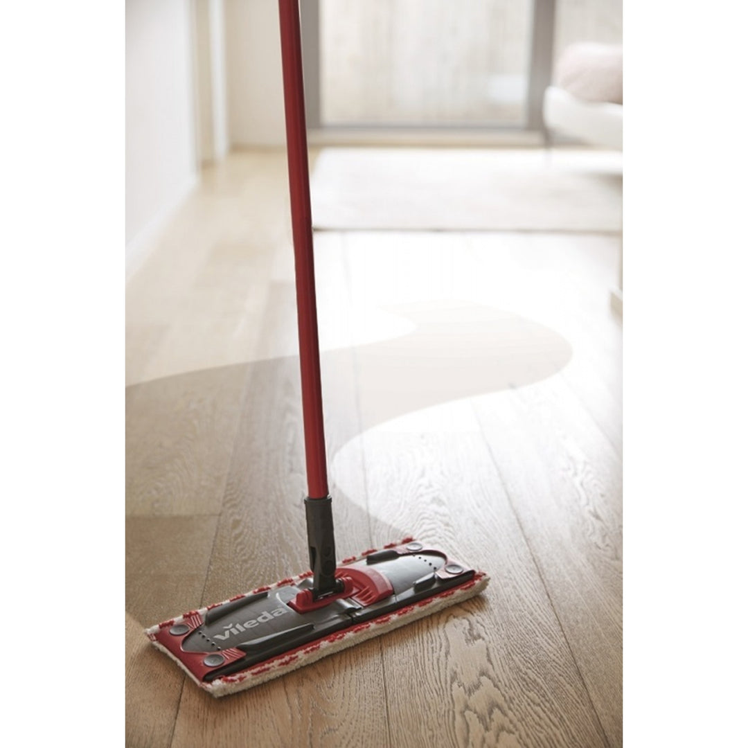 Set mop plat Ultramax + mănuși Universal + burete de spălat Glitzi (2 buc.) Vileda, Sistem de scurgere fără contact, Două tipuri de fibre, 177453