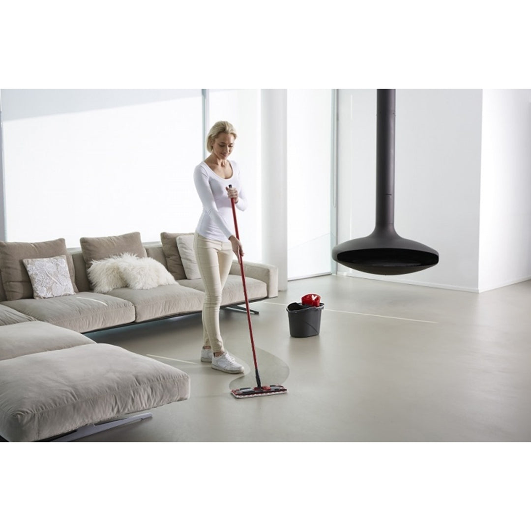 Set mop plat Ultramax + mănuși Universal + burete de spălat Glitzi (2 buc.) Vileda, Sistem de scurgere fără contact, Două tipuri de fibre, 177453