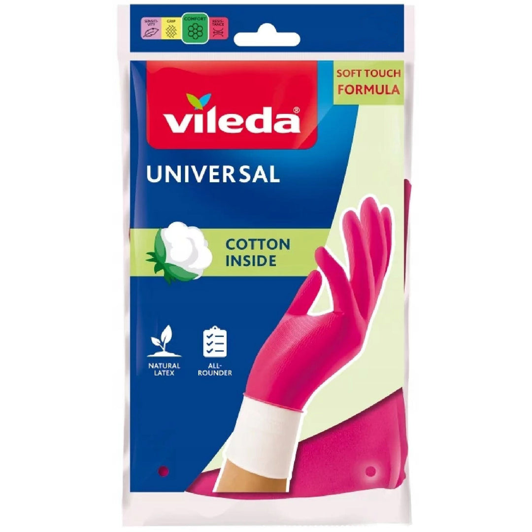 Set mop plat Ultramax + mănuși Universal + burete de spălat Glitzi (2 buc.) Vileda, Sistem de scurgere fără contact, Două tipuri de fibre, 177453