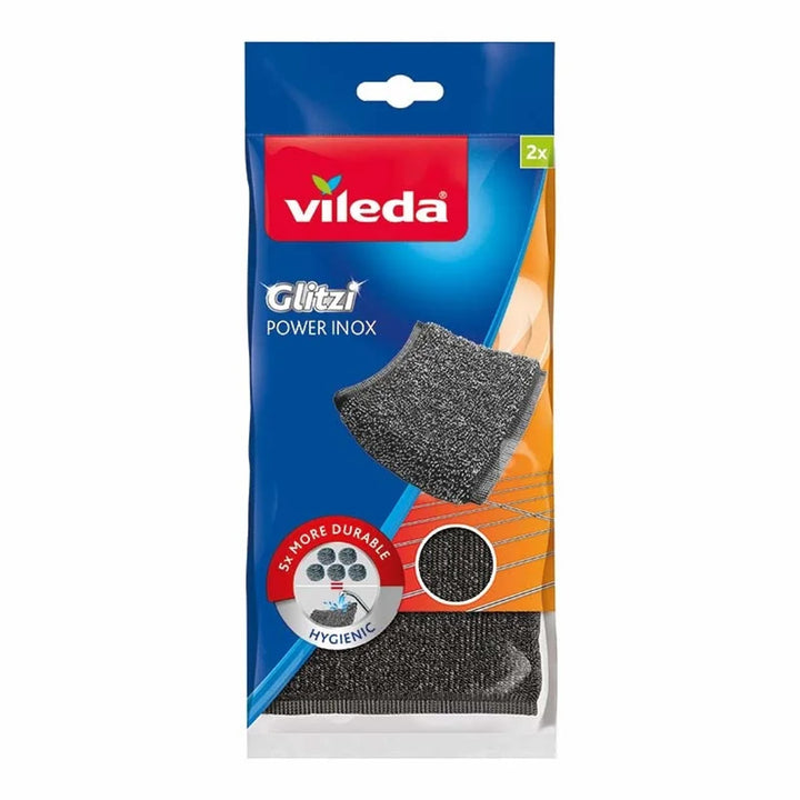 Set mop plat Ultramax + mănuși Universal + burete de spălat Glitzi (2 buc.) Vileda, Sistem de scurgere fără contact, Două tipuri de fibre, 177453